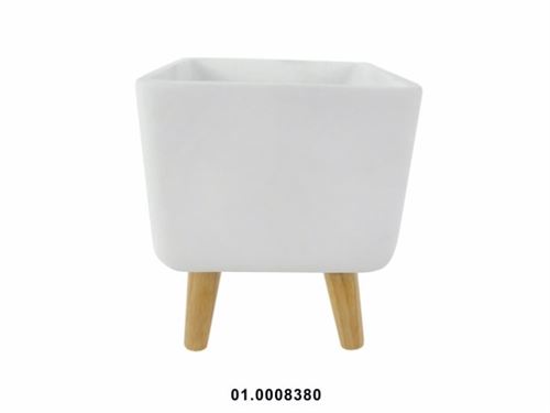 8380 VASO BRANCO CIMENTO 24X24X29CM