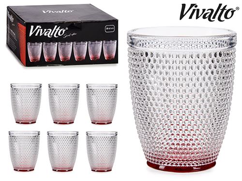 77089 COPO VDR PONTOS ÁGUA 30CL VERMELHO SET6