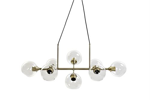 LA-185611 CANDEEIRO DE TETO METAL VIDRO 96X50X32 BOLAS