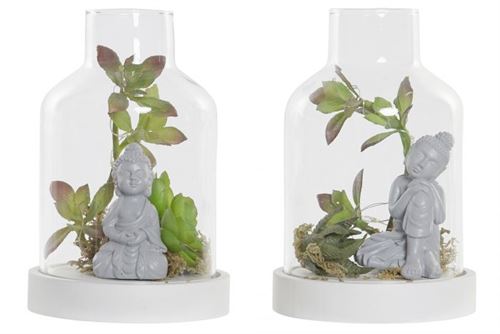 DH-182856 DECORAÇÃO LED VIDRO 11X11X16 LED BUDDHA 2 MOD.