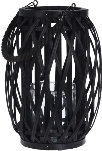 LA9000140 LANTERNA MDF PRETA 30X24CM