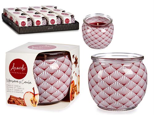 13573 VELA COPO VIDRO MAÇA/CANELA