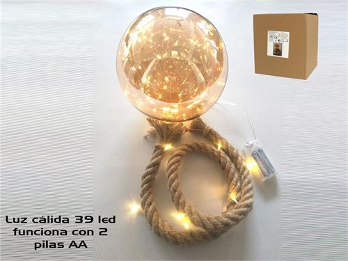 40771 BOLA 39LED CORDA OURO 20CM/1MT