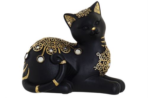 RF-181290 FIGURA RESINA 15X7,5X14 GATO PRETO