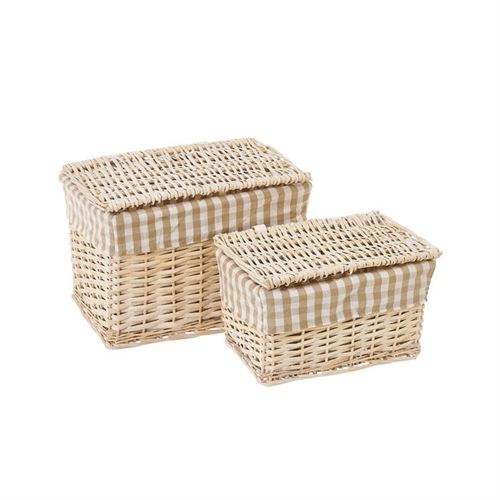 800814 CESTAS NATURLIFE NATURAL BRANCO SET2 36X26X25CM