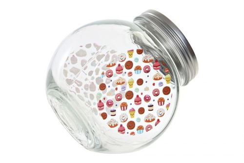 BH-179297 POTE VIDRO METAL 20X12,5X18 1230 ML. 2 MOD.