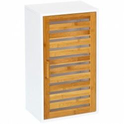 93413 MÓVEL PAREDE 1 PORTA BAMBÚ / MDF 30X18,50X53 CM