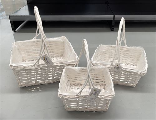 CESTO VERGA  BRANCO 40X40CM SET3