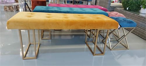 84970 BANQUETA VELUDO MOSTARDA