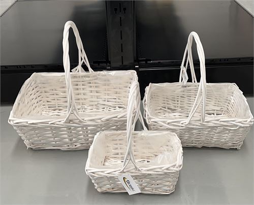 CESTO VERGA BRANCA 40X30CM SET3