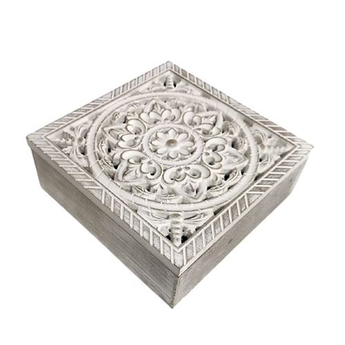 CAIXA MDF DECORATIVA 18X18X6,5CM