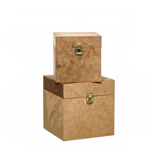 84265 CAIXA DECORATIVA SET 2 CAMEL 20CM