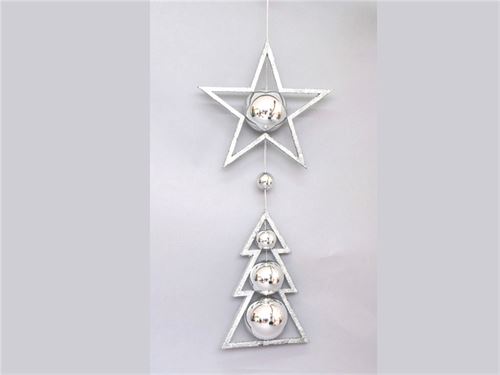 95227 PINGENTE PRATA ESTRELA/ARVORE 70CM