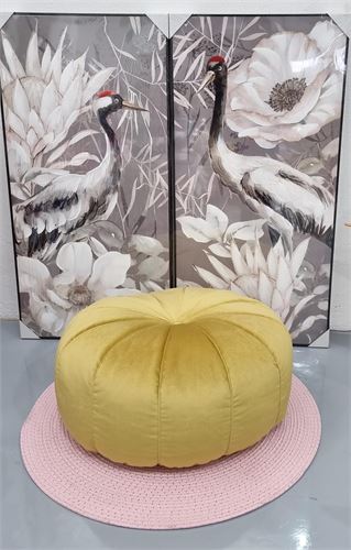 91627PUFF ARABE VILLAR MOSTARDA 70X35CM