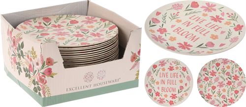 170459390 PRATO RASO MELAMINE FLORES 24,5CM