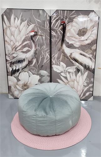 1702 PUFF ARABE VILLAR AZUL CLARO 70X35CM