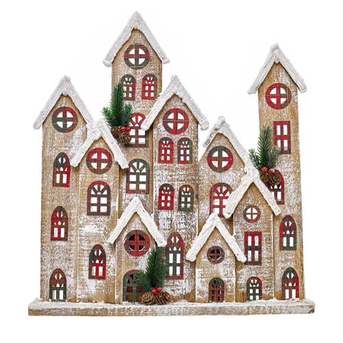 CASA MADEIRA C/LED 49X9X52CM