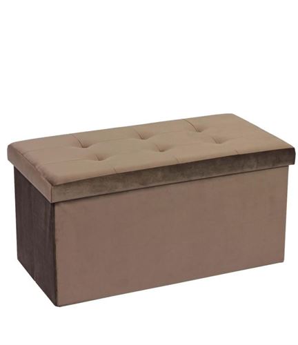 BANQUETA VELUDO CASTANHA 