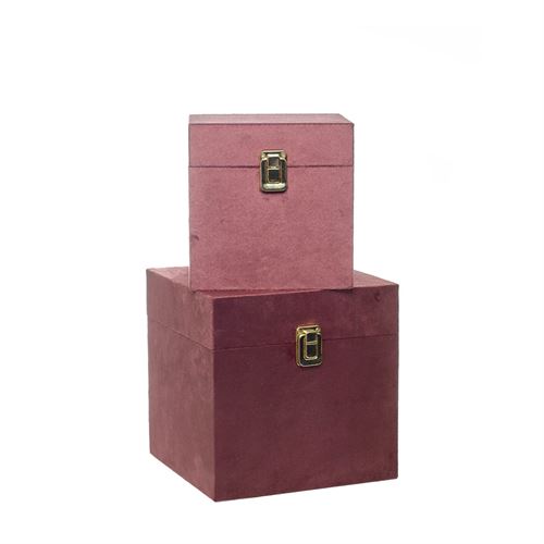 84269 CAIXA DECORATIVA ROSA SET2 20CM