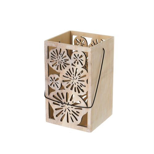 801601 CASTIÇAL MADEIRA 11,2X11,2X20CM