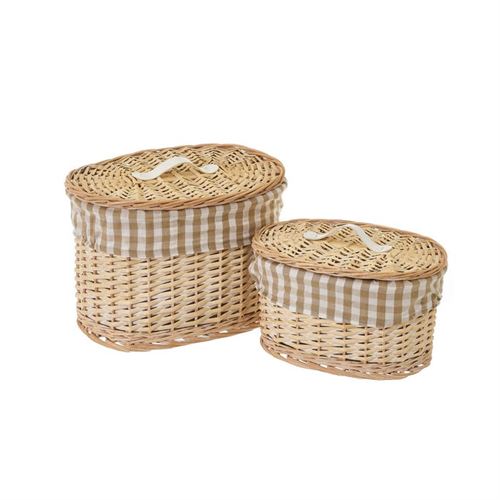 800813 CESTAS NATURLIFE NATURAL BRANCO SET2 36X26X25CM