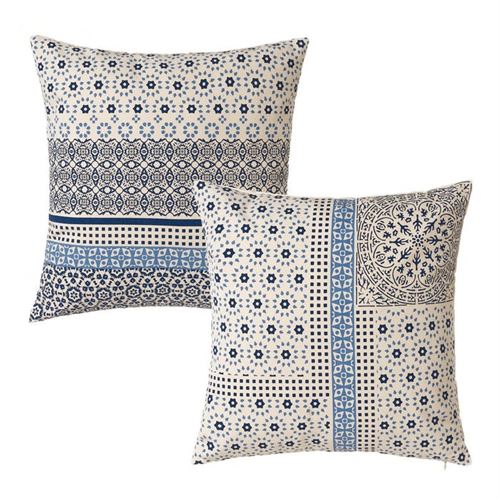 801020 ALMOFADA 2/M PANSY AZUL 45 X 45 CM