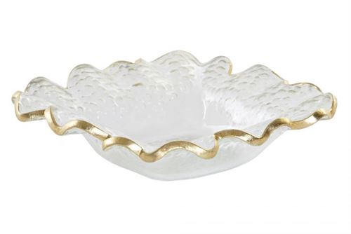 BD-182169 BANDEJA ESVAZIA BOLSOS VIDRO 23X23X6 TRANSPARENTE