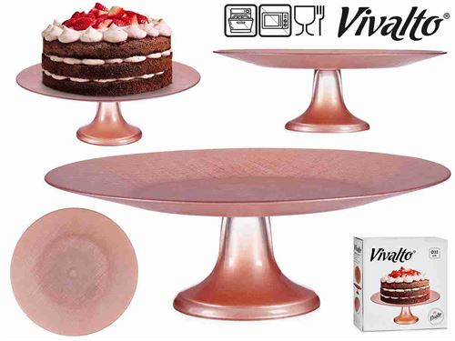 84809 PRATO BOLO C/PÉ ROSA VDR 33CM