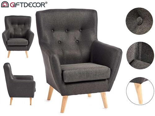 87522 POLTRONA HAARLEM CINZA 75 x 70 x 92 cm.