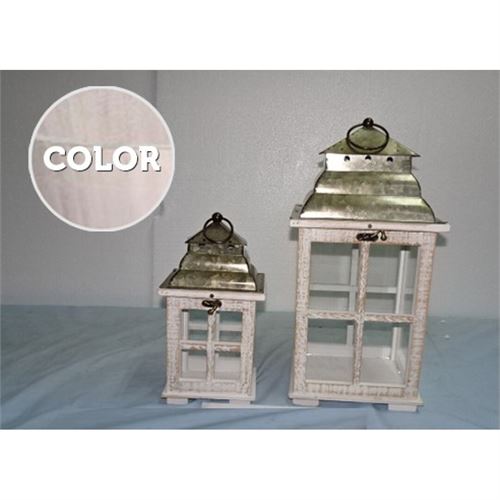 67167 LANTERNA MDF NAT SET2 21X16X42