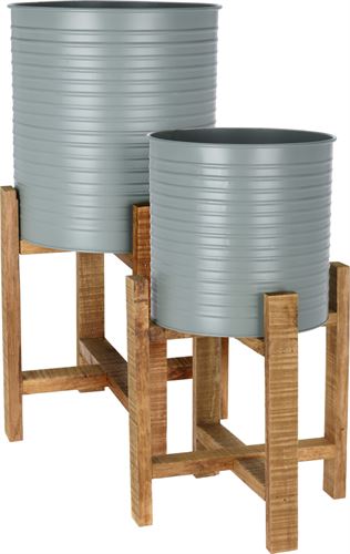 FZ3000520 VASO MTL C/SUPORTE MDF 27X59