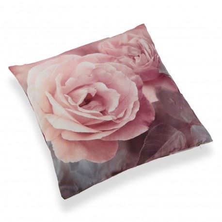 ALMOFADA QUADRADA ROSA/CINZA 45X45