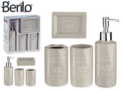 89466 CONJUNTO WC CERAMICA 4PÇS NATURAL