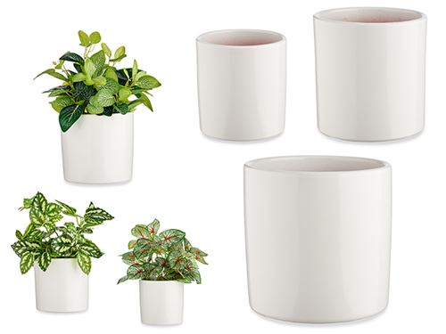 34903 SET 3 VASOS CERÂMICA CILINDRICO 14-17-22CM