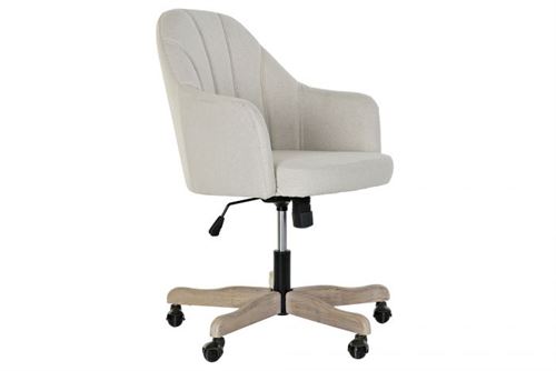 MB-179424 CADEIRA LINHO RUBBERWOOD 63X61X91 RODAS BEGE