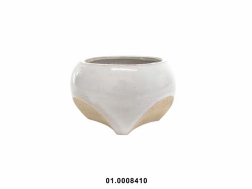 01.18701 VASO CREME CERÂMICA GRÊS 13X10CM