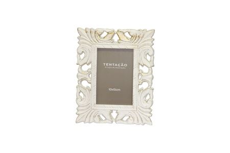 20621769 MOLDURA BRANCO/DOURADO MDF 10X15CM