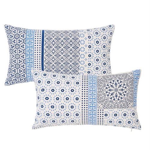 801019 ALMOFADA 2/M PANSY AZUL 50X30CM