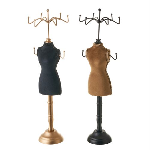 801461 MANEQUIM PORTA COLARES MDF/VELUDO 12X12X39,5CM