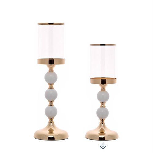 CASTIÇAL METAL VIDRO  C 13,50 L 13,50 A 36,50